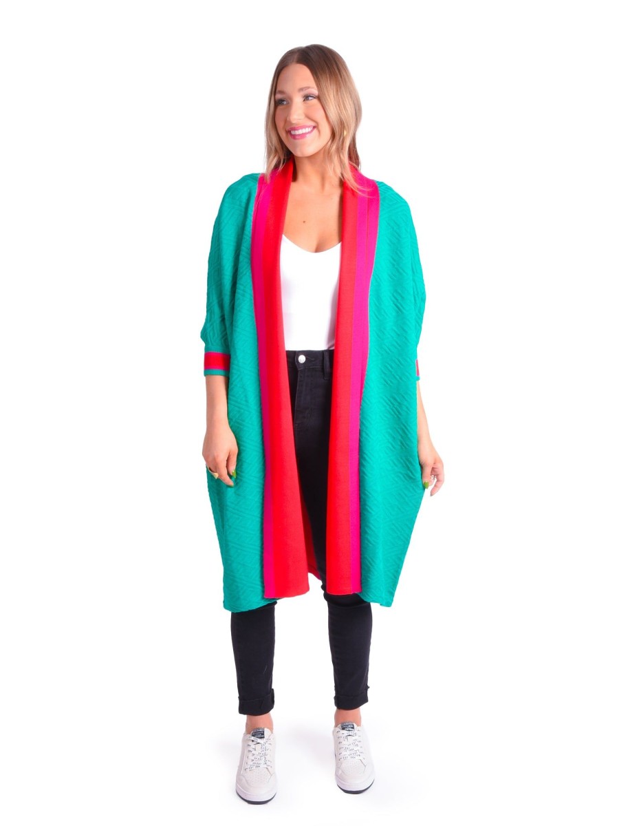 Women Emily McCarthy Sweaters & Outerwear | Demi Duster-Green Monogram