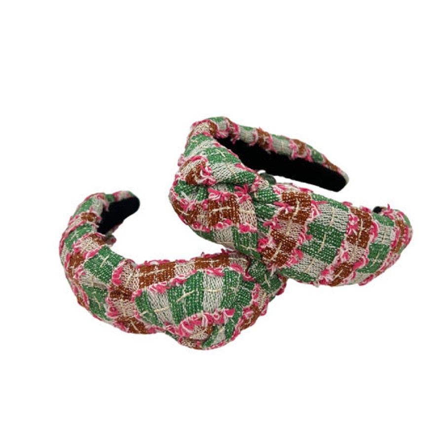 Women Brianna Cannon | Pink And Green Tweed Headband