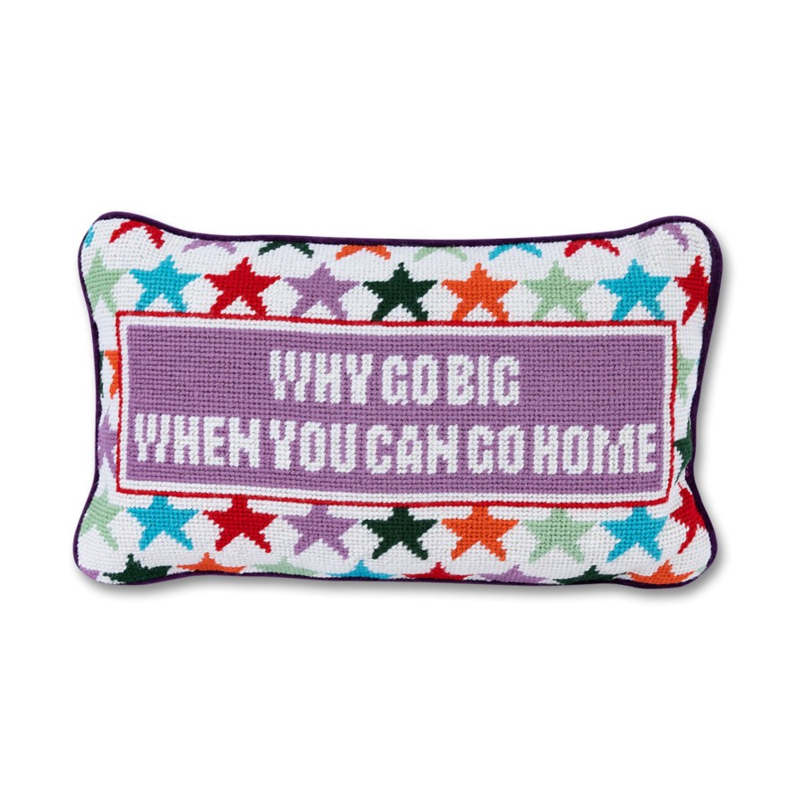 Home Furbish | Why Go Big Needlepoint Pillow