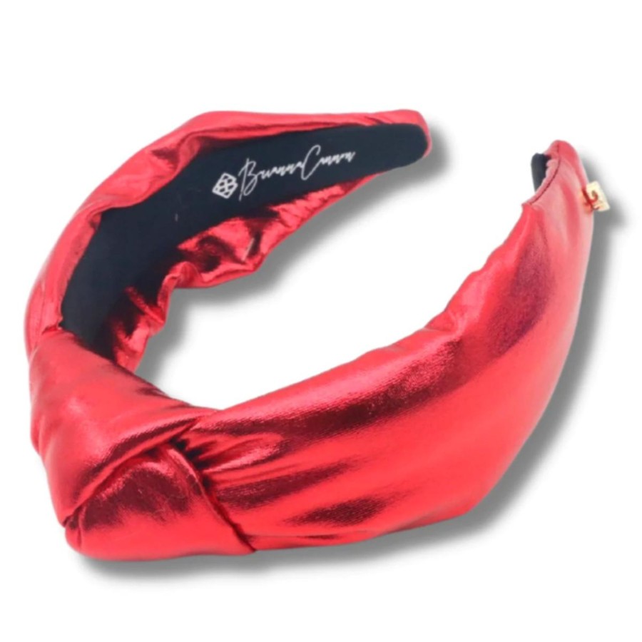 Women Brianna Cannon | Red Puff Metallic Knotted Headband