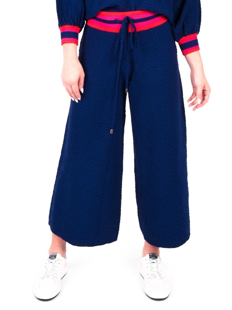 Women Emily McCarthy Bottoms | Teddy Crop Trouser-Bleu Monogram