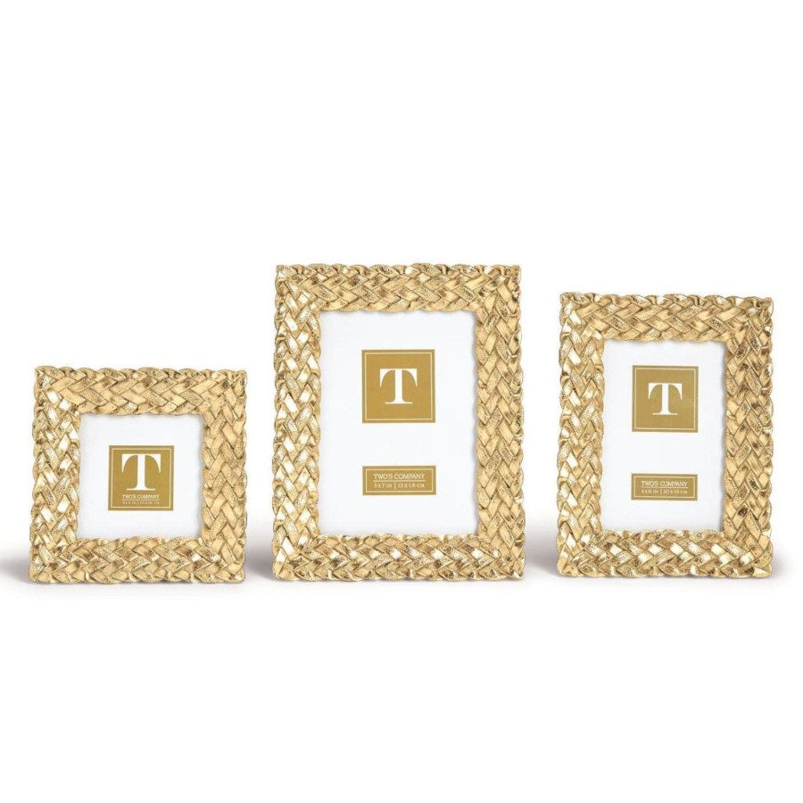 Home Two's Company | Gold Braided Rectangle Frame