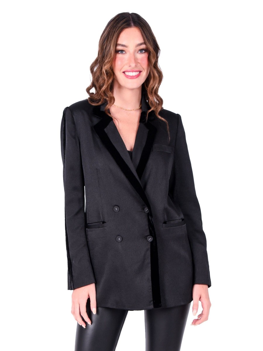 Women Emily McCarthy Sweaters & Outerwear | Bristol Blazer-Black Tuxedo