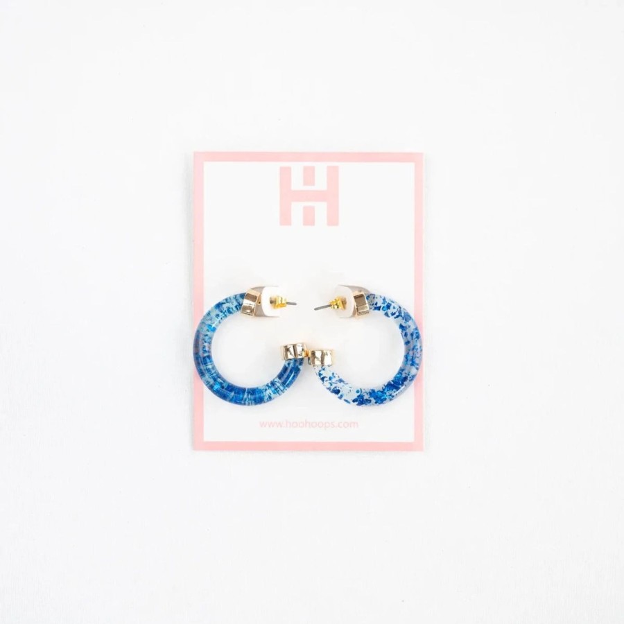 Women Hoo Hoops | Mini Hoo Hoops-Blue Foil