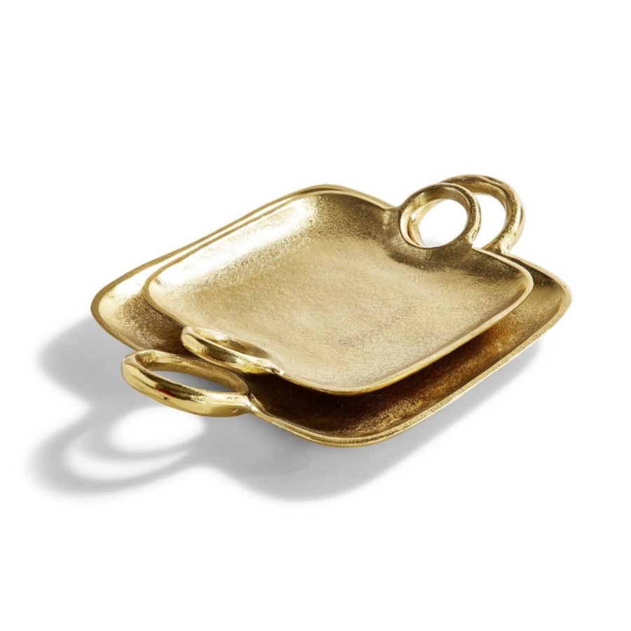 Home Two's Company | Decorative Gold Trays With Handle