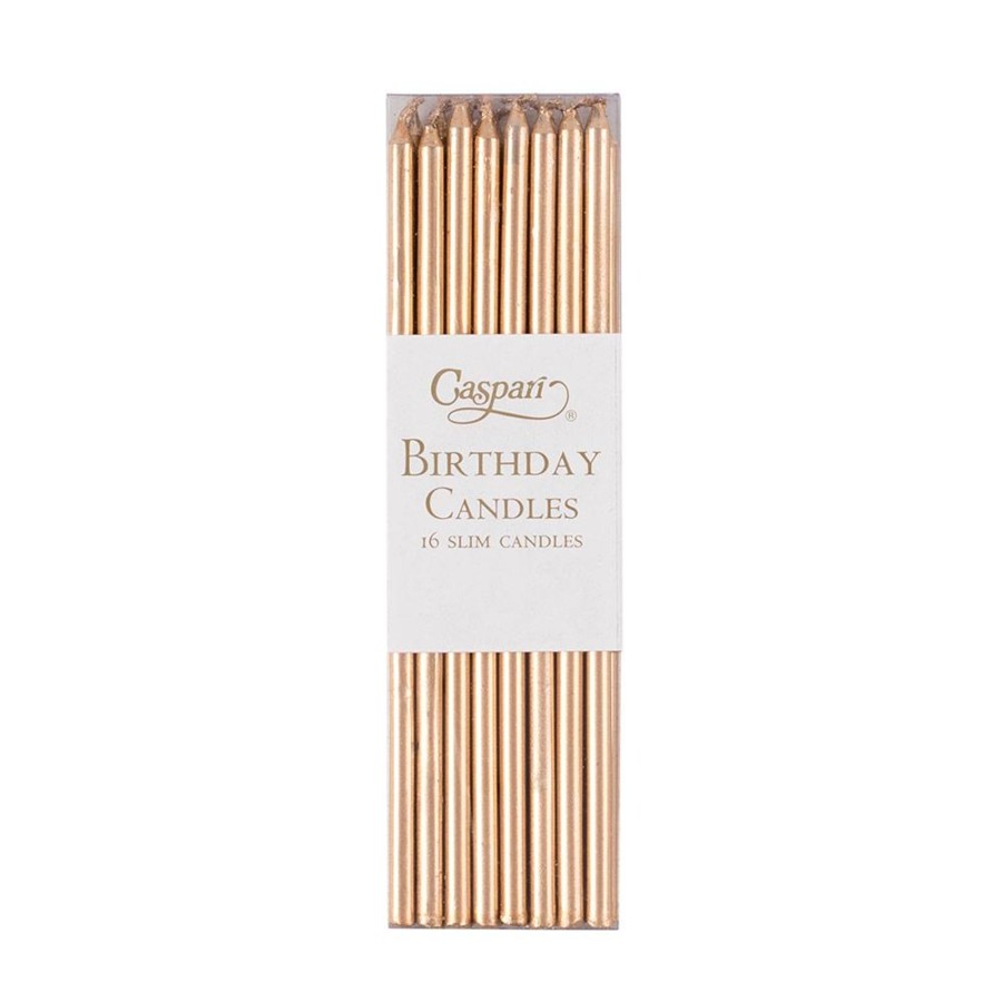 Home Caspari | Set Of Candles-Gold