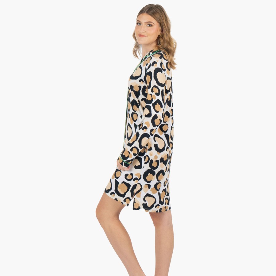 Women Emily McCarthy Sleepwear | Classic Spot Cheetah Night Shirt