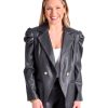 Women Emily McCarthy Sweaters & Outerwear | Bradshaw Blazer-Black Faux Leather