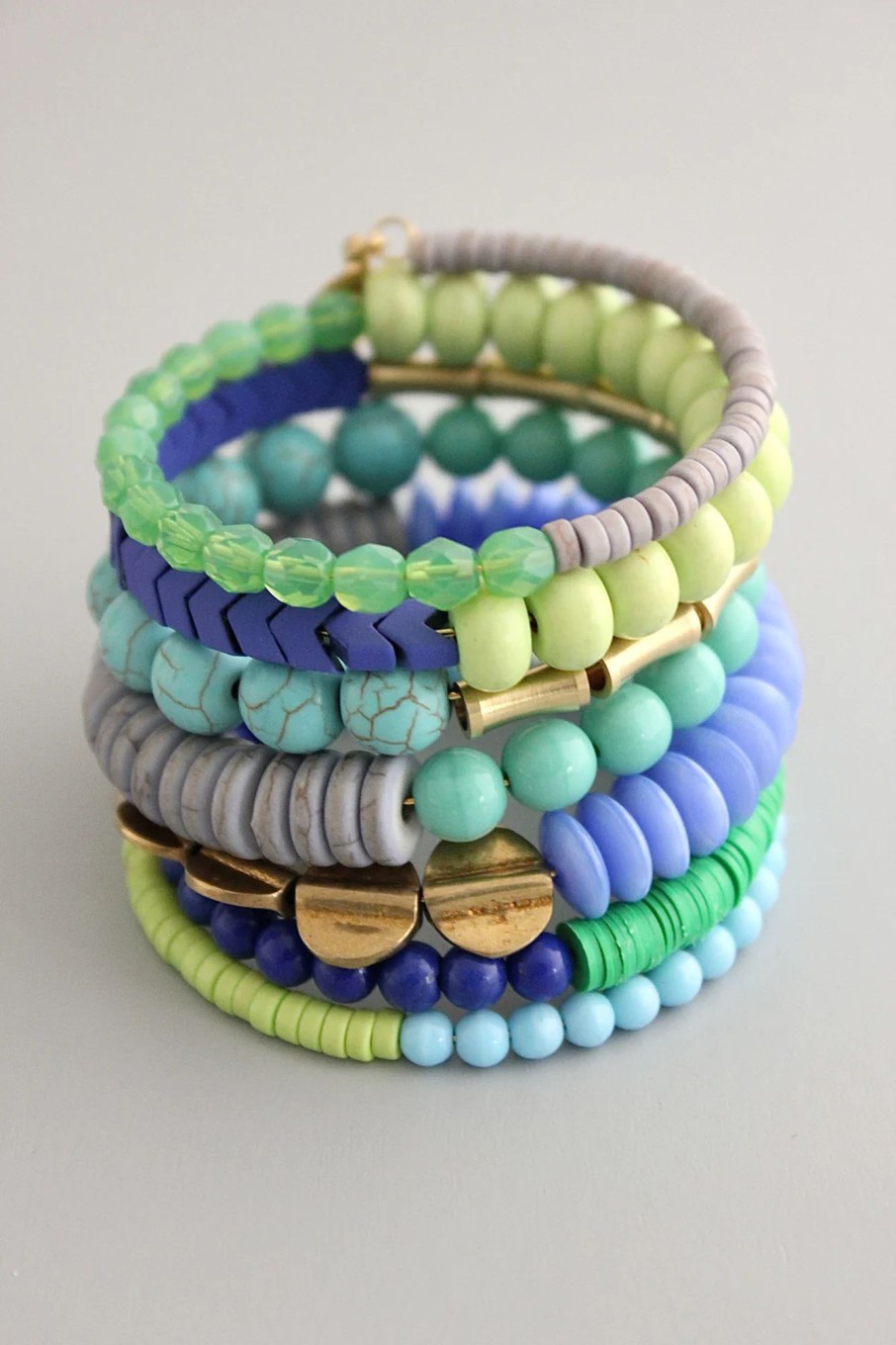 Women David Aubrey Jewelry | Blue And Green Wrap Bracelet