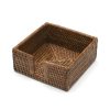 Home Caspari | Dark Natural Rattan Cocktail Napkin Holder