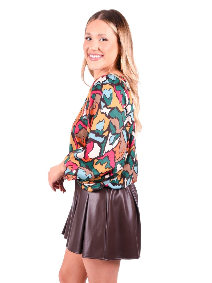 Women Emily McCarthy Tops | Celeste Crop-Fall Ikat