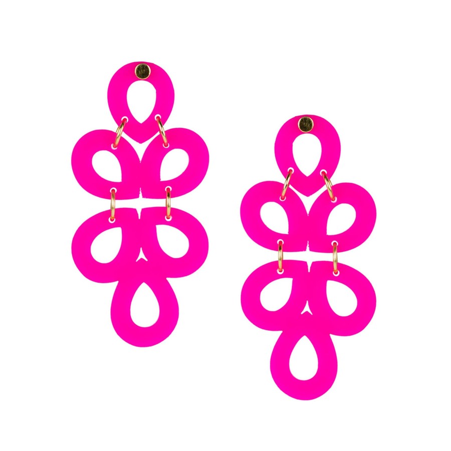 Women Lisi Lerch | Hot Pink Acrylic Ginger Earrings