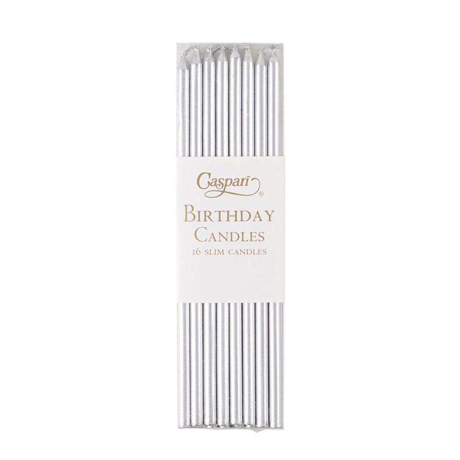 Home Caspari | Set Of Candles-Silver