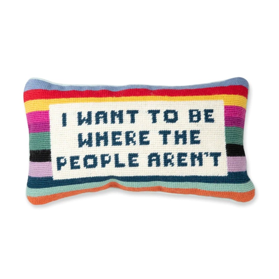 Home Furbish | Where The People Aren'T Needlepoint Pillow