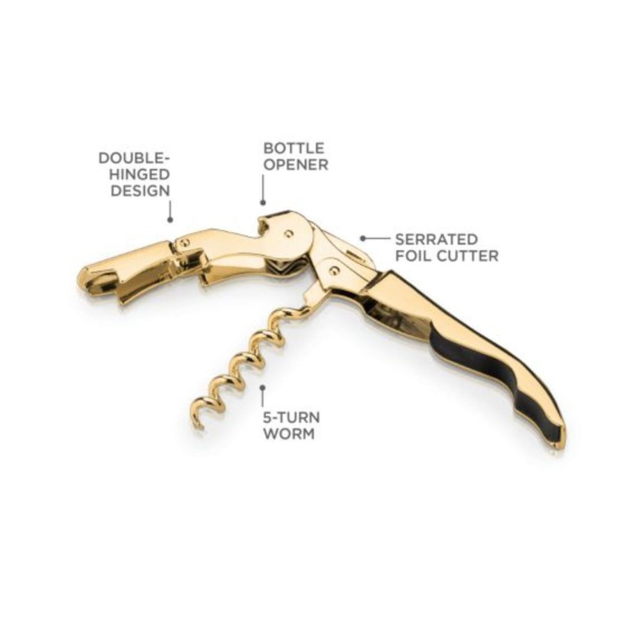 Home True Brands | Gold Signature Double Hinged Corkscrew