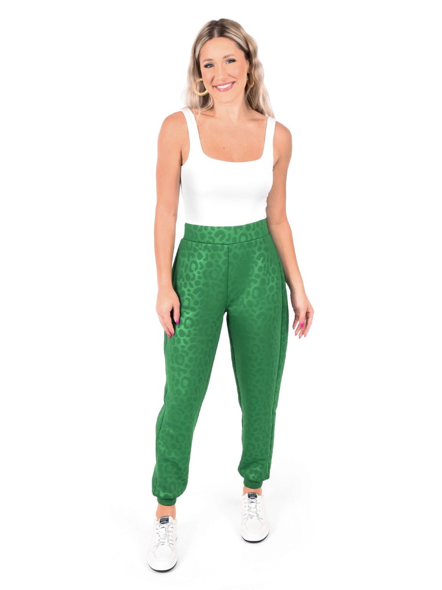 Women Emily McCarthy Bottoms | Downtown Jogger-Evergreen Cheetah