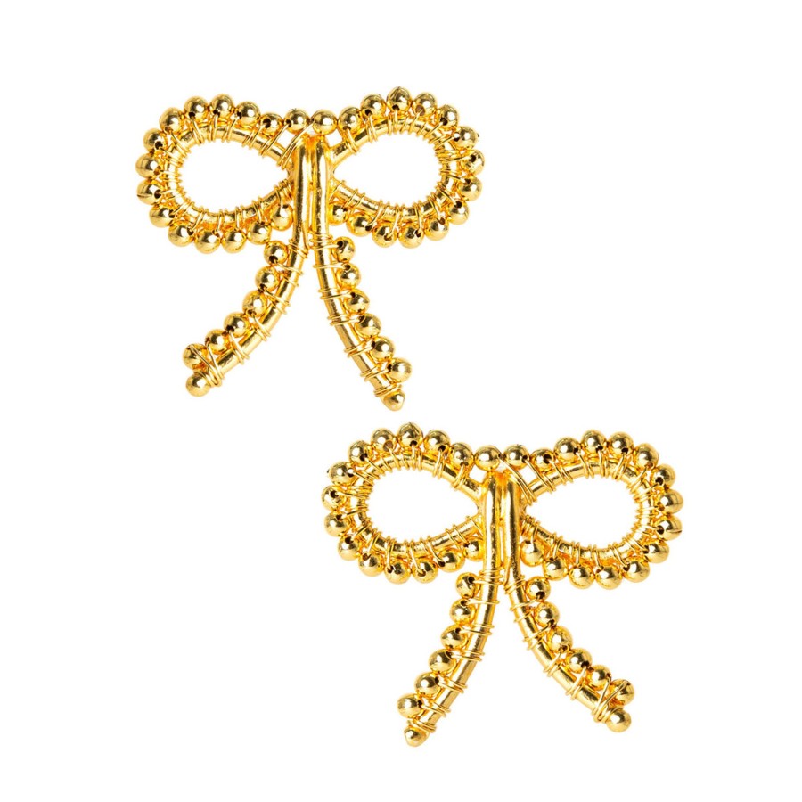 Women Lisi Lerch | Little Bow Gold Earrings