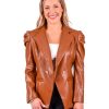 Women Emily McCarthy Sweaters & Outerwear | Bradshaw Blazer-Luggage Vegan Leather