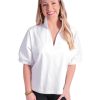 Women Emily McCarthy Tops | Poppy Top-White Cotton Poplin