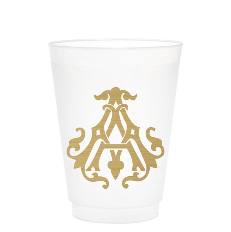 Home Print Appeal | 1-Letter Monogrammed Frosted Cups