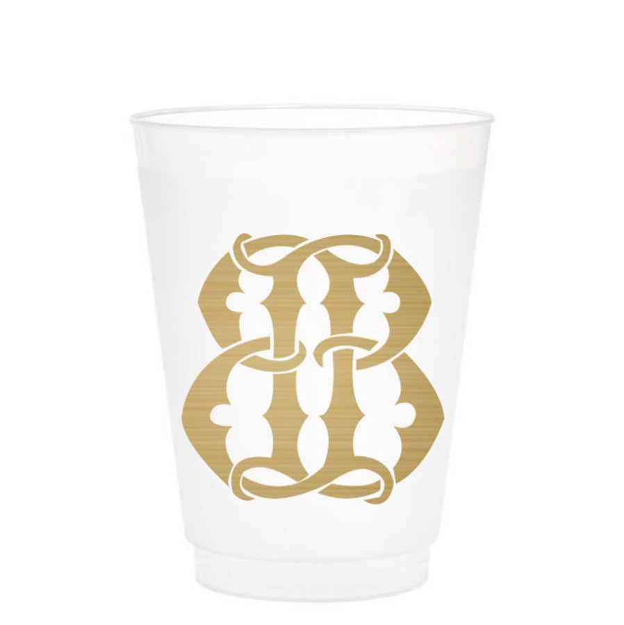 Home Print Appeal | 1-Letter Monogrammed Frosted Cups