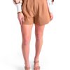 Women Emily McCarthy Bottoms | Ruffle Short-Luggage Ponte