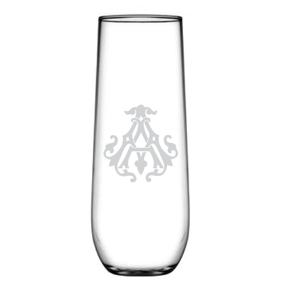 Home Susquehanna Glass Co. | 1-Letter Monogrammed Stemless Champagne Flute