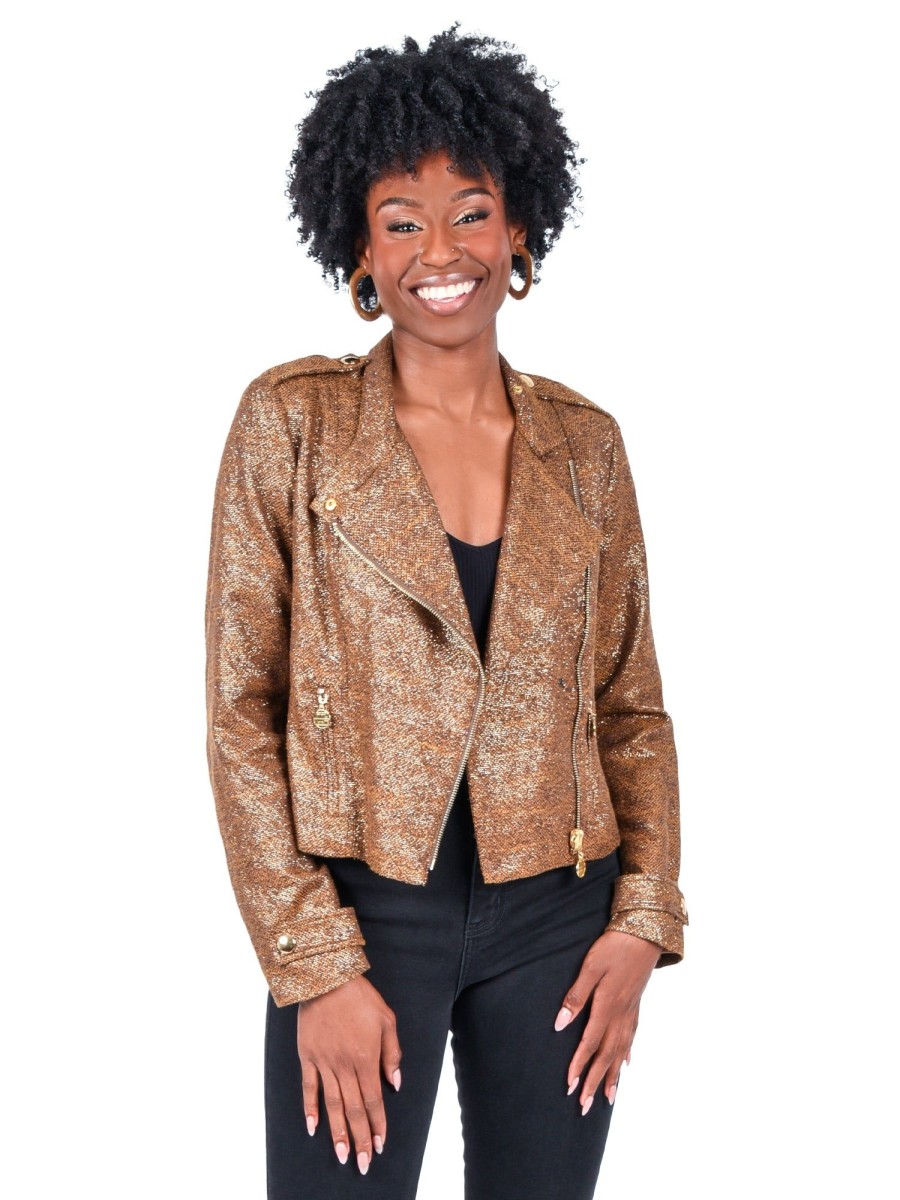 Women Emily McCarthy Sweaters & Outerwear | Mia Moto-French Gold Tweed