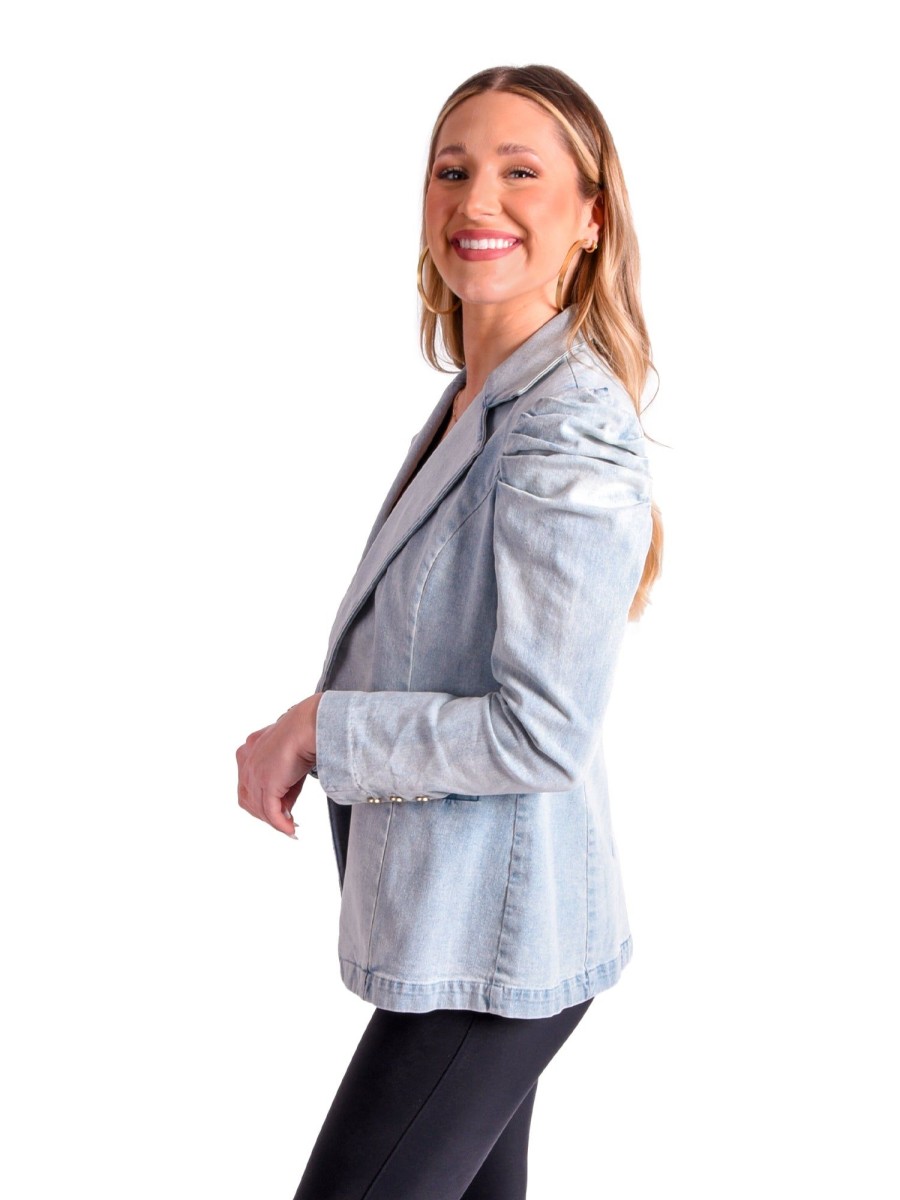 Women Emily McCarthy Sweaters & Outerwear | Bradshaw Blazer-Denim