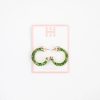 Women Hoo Hoops | Mini Hoo Hoops-Green Foil