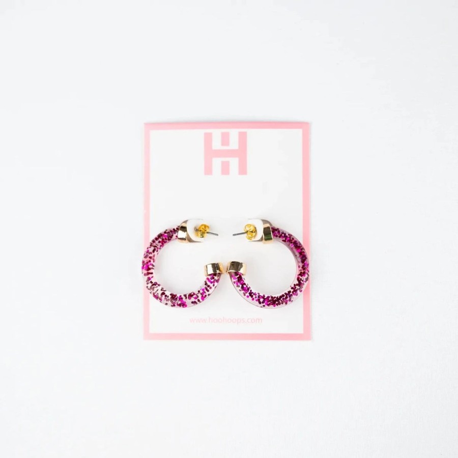 Women Hoo Hoops | Hoo Hoops-Dark Pink Glitter Mini