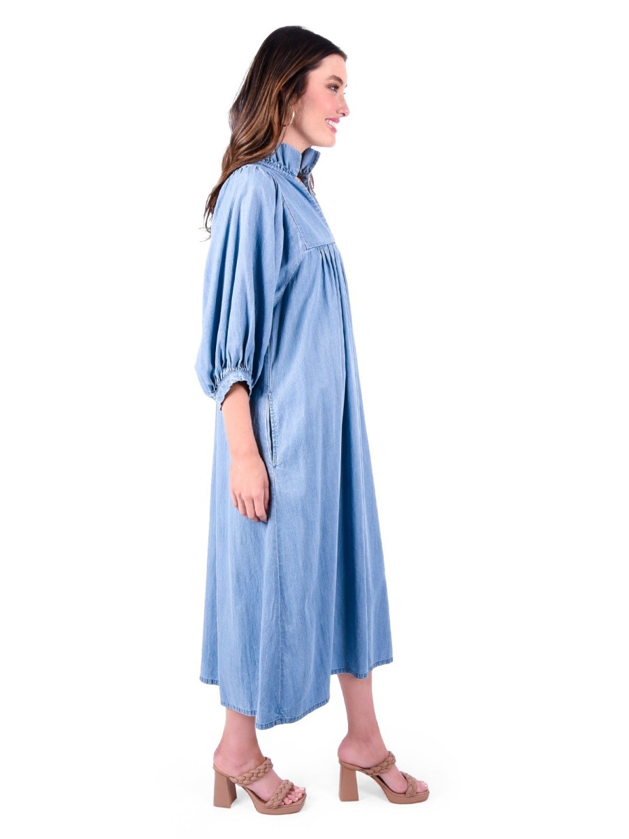 Women Emily McCarthy Dresses | Stella Midi Dress-Denim