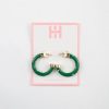 Women Hoo Hoops | Mini Hoo Hoops-Kelly Green W/Pearls