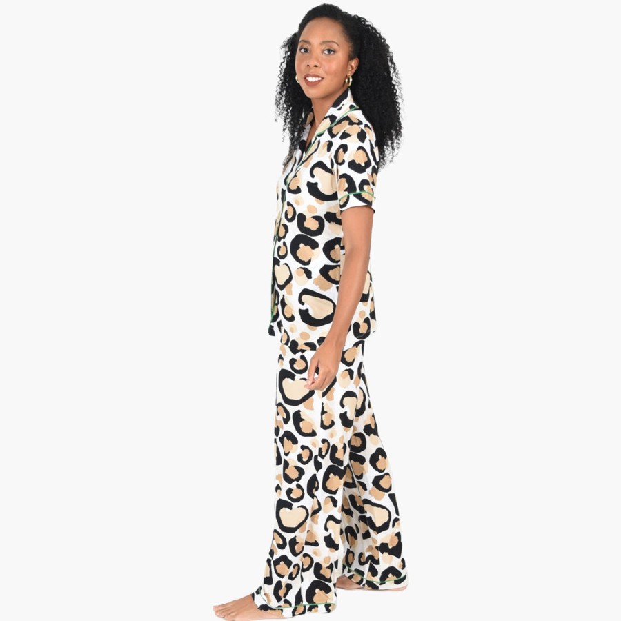 Women Emily McCarthy Sleepwear | Classic Spot Cheetah Pajama Pant Set