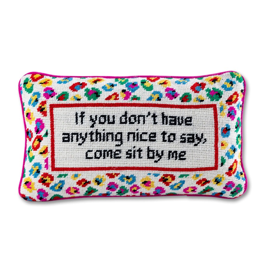 Home Furbish | Come Sit By Me Needlepoint Pillow