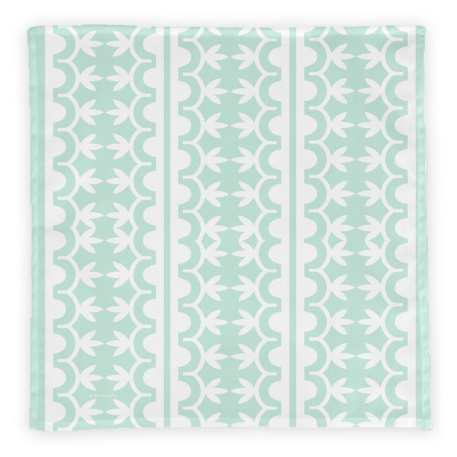 Home Printed Mint | Cloth Dinner Napkins-Sea Foam Flora