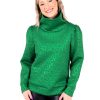 Women Emily McCarthy Tops | Fallon Funnel Neck-Evergreen Cheetah