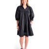 Women Emily McCarthy Dresses | Stella Dress-Black Cotton Poplin