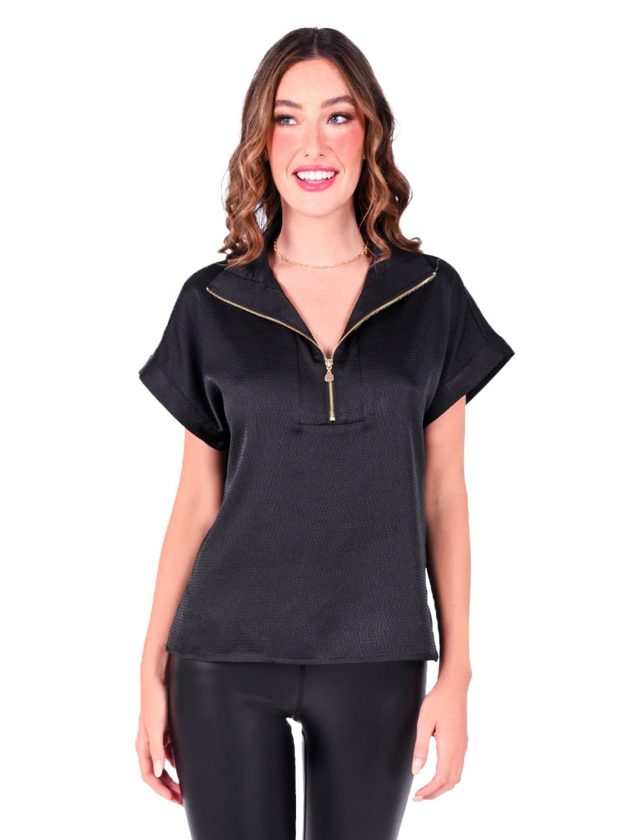 Women Emily McCarthy Tops | Poppy Pullover-Black Tuxedo