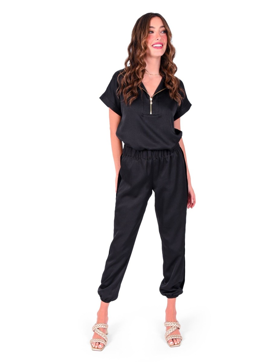 Women Emily McCarthy Bottoms | Downtown Jogger-Black Tuxedo