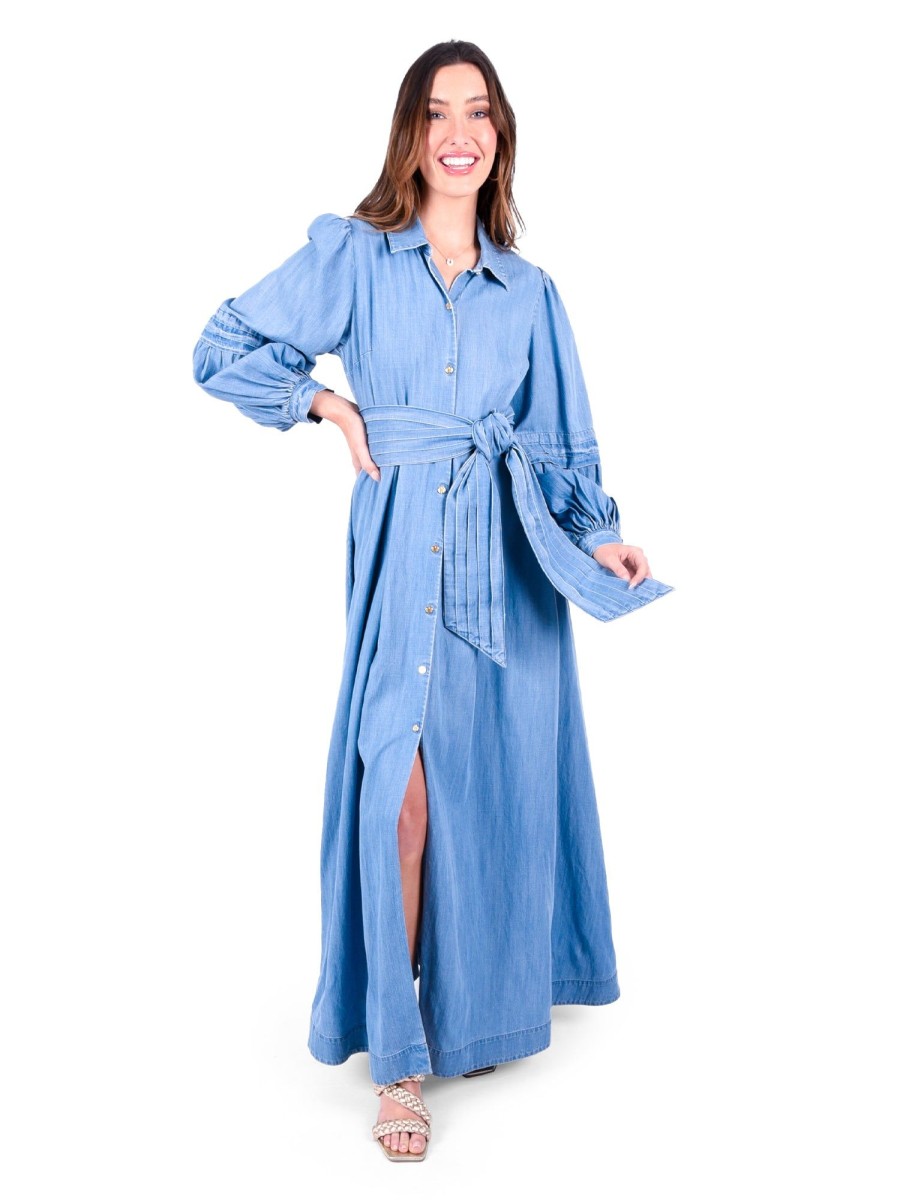 Women Emily McCarthy Dresses | Oxford Maxi Dress-Denim