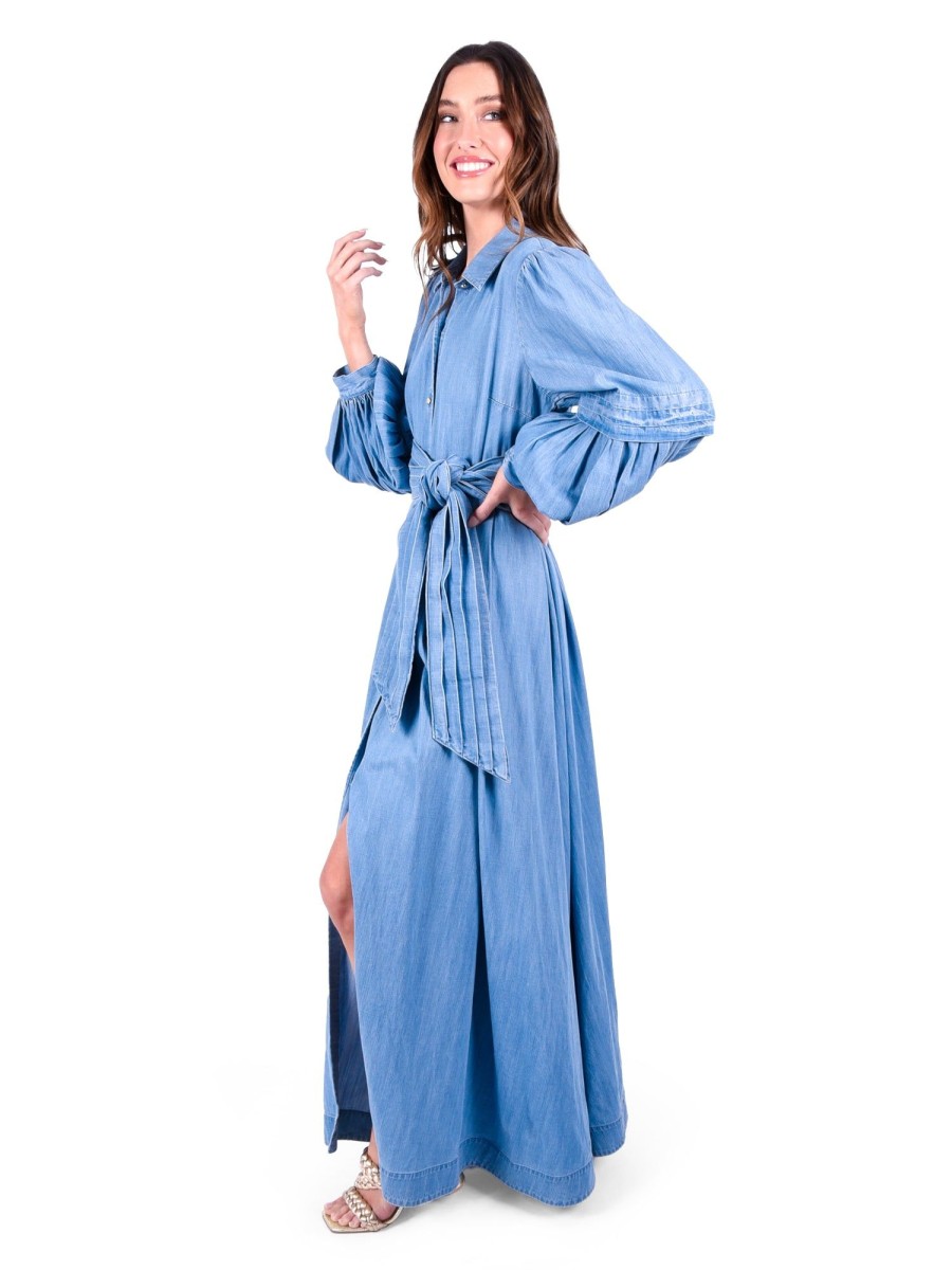 Women Emily McCarthy Dresses | Oxford Maxi Dress-Denim