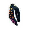 Women Brianna Cannon | Black Rainbow Gradient Headband With Hand-Sewn Crystals