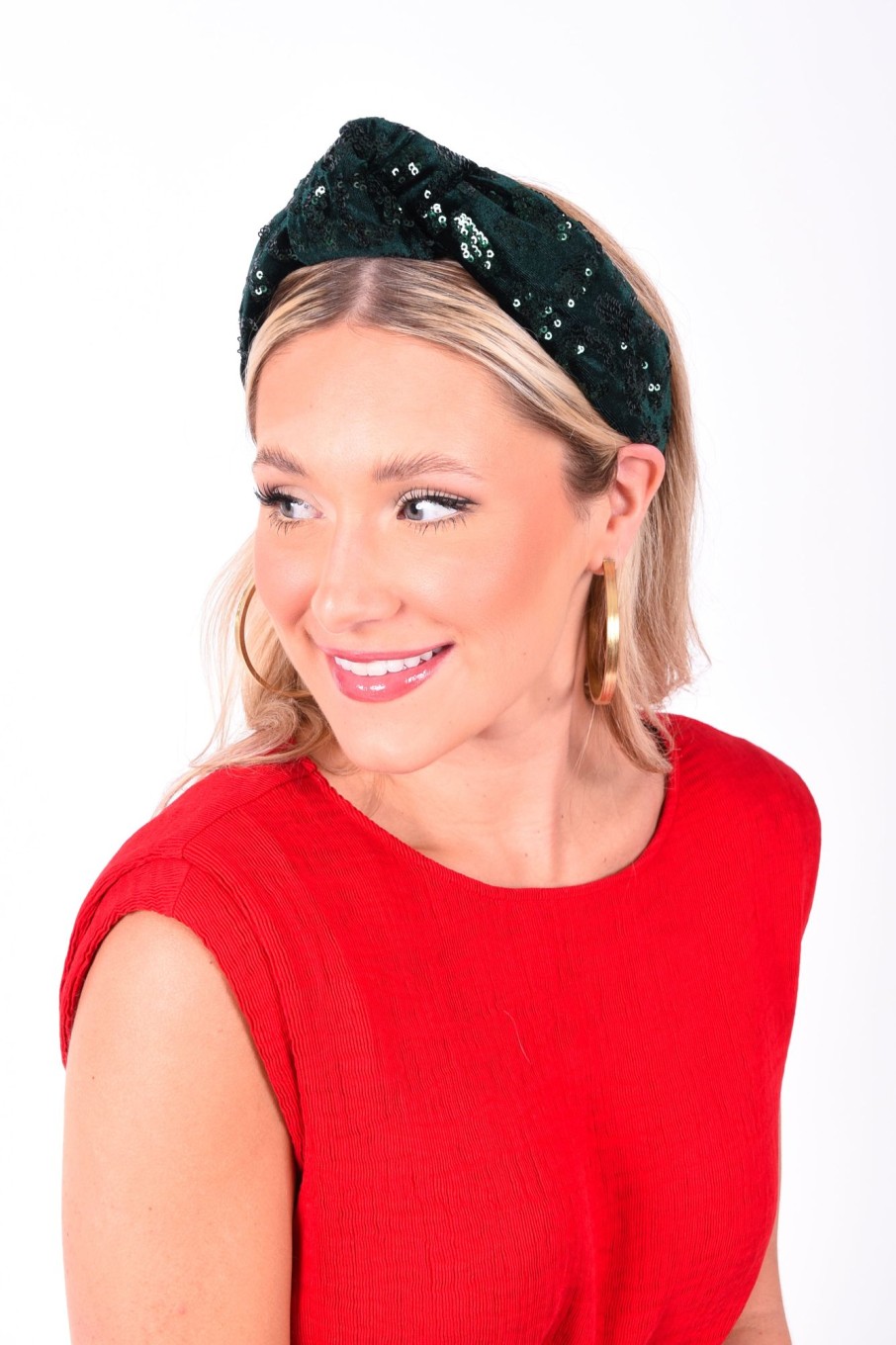 Women Emily McCarthy | Green Sequin Cheetah Headband