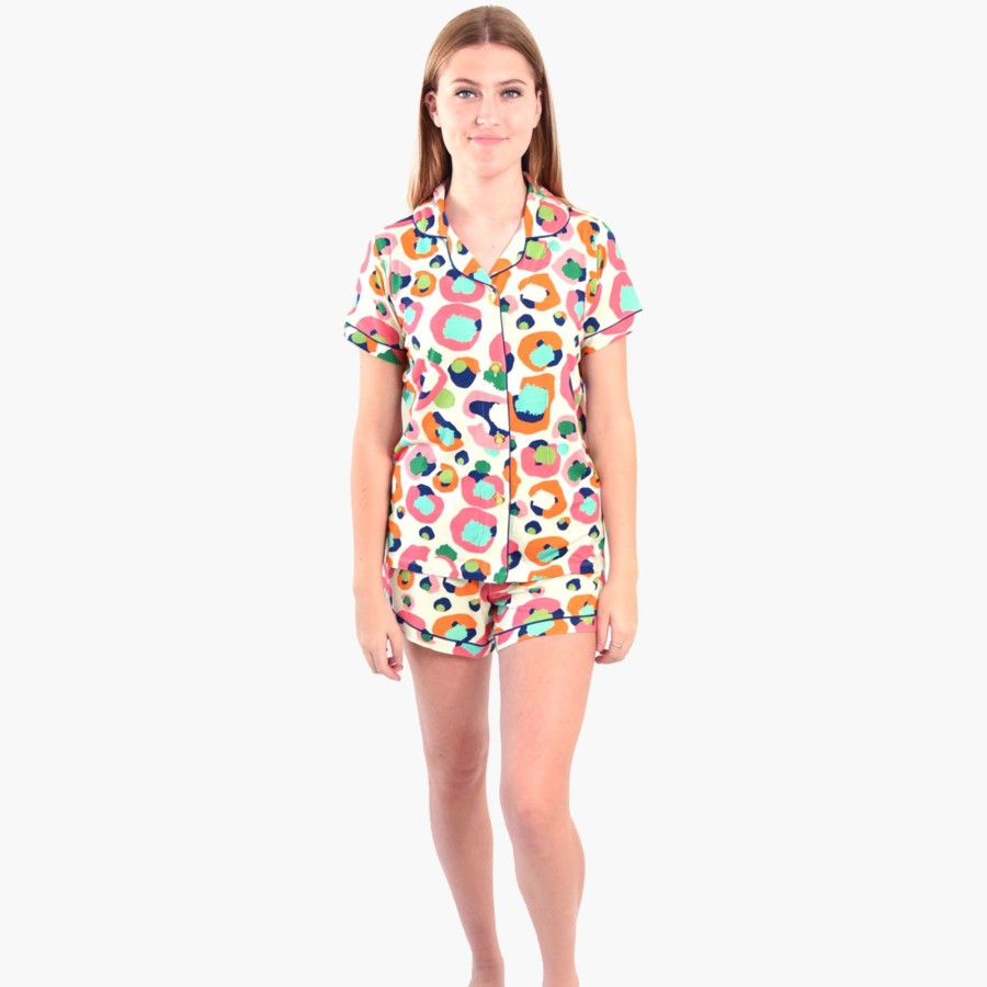 Women Emily McCarthy Sleepwear | Multi Spot Cheetah Pajama Short Set