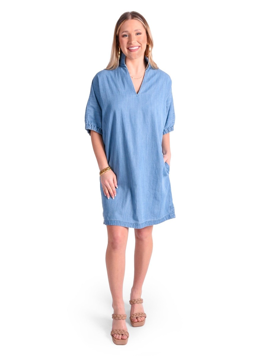 Women Emily McCarthy Dresses | Poppy Dress-Denim Chambray