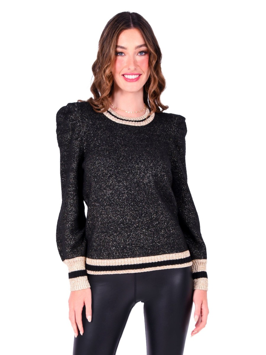 Women Emily McCarthy Sweaters & Outerwear | Julia Sweater-Metallic Black