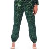 Women Emily McCarthy Bottoms | Downtown Jogger-Green Sequin Cheetah