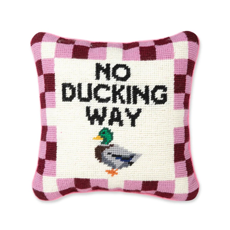 Home Furbish | No Ducking Way Needlepoint Pillow