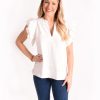 Women Emily McCarthy Tops | Maggie Top-Linen White